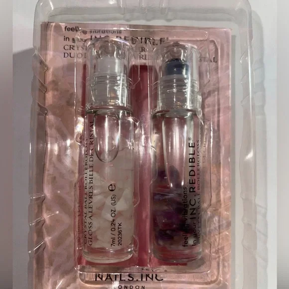 Amethyst and Rose Quartz ~ Crystal Ball Rollergloss Duo BNIB - Picture 3 of 4